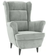 Fotele - Jasnoszary tapicerowany welurem fotel H4-F42 - miniaturka - grafika 1