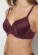 Biustonosze - Ciemnofioletowy Biustonosz Koronkowy Typu Full Cup Varedis - Renee - miniaturka - grafika 1