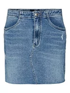 Spódnice - VERO MODA Damska spódnica Vmrosie Hr Short DNM Cut Skirt Noos Rock, Medium Blue Denim/Szczegóły: gu3166, XL - miniaturka - grafika 1