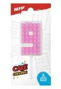 Świeczka klocki cyfra 9 różowa - Kinder party - miniaturka - grafika 1