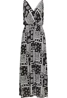Sukienki - IZIA Damska sukienka maxi z nadrukiem na całej powierzchni, czarno-biała, S - miniaturka - grafika 1