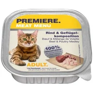 Mokra karma dla kotów - PREMIERE Meat Menu Adult Wołowina i kompozycja drobiowa 32x100 g - miniaturka - grafika 1