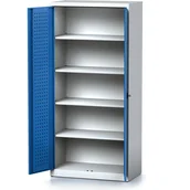 Szafy i regały magazynowe - Alfa 3 Szafa warsztatowa MECHANIC, 1950 x 920 x 500 mm, 4 półki, niebieskie drzwi 1262649 - miniaturka - grafika 1