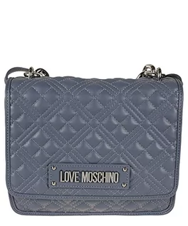 Torebki damskie - Love Moschino Damska torba na ramię Borsa gruba pikowana z łańcuszkiem niebieska denim, 20 x 61 x 11 - grafika 1