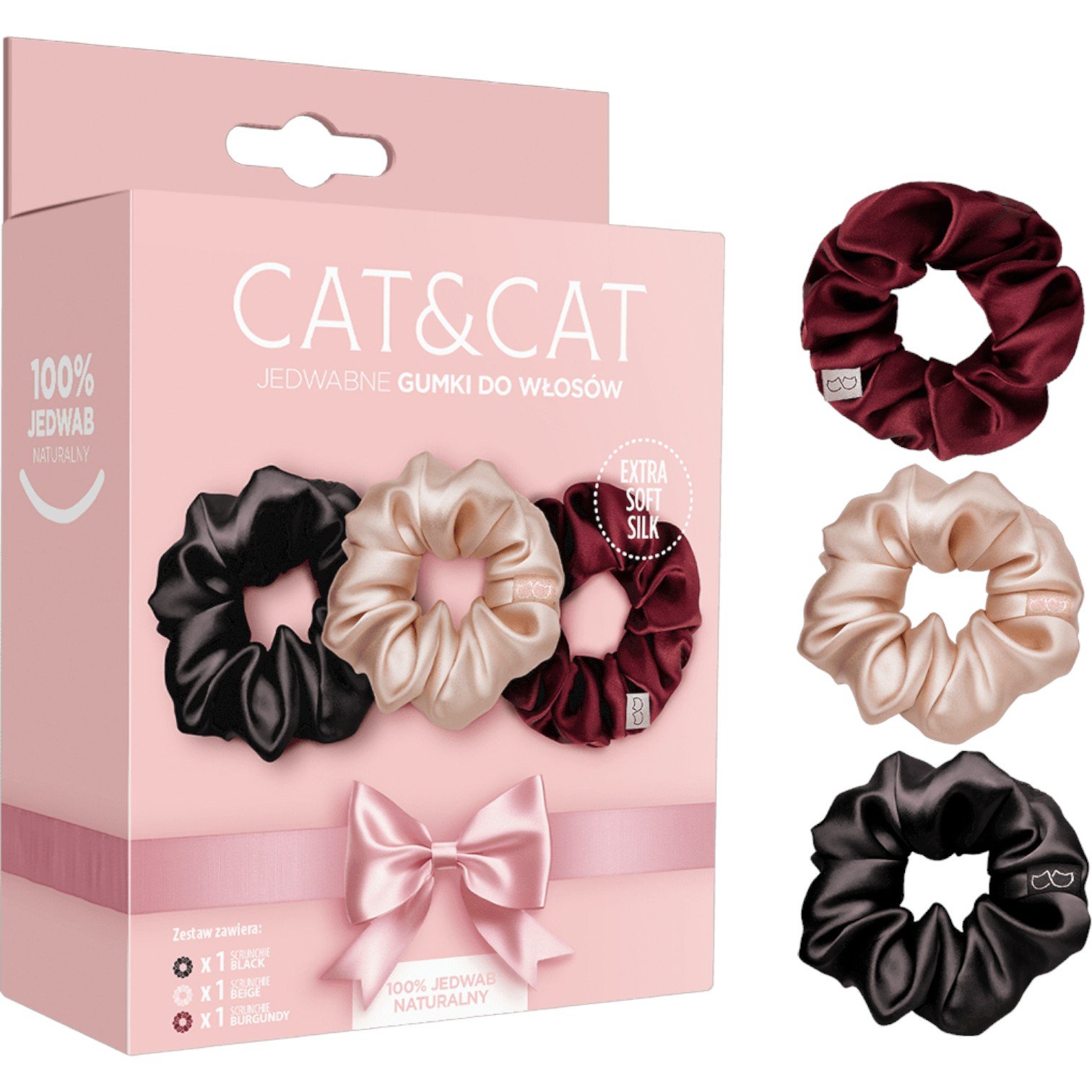 Cat&Cat Zestaw Zestaw jedwabnych gumek, 3 szt.