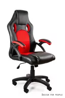 Fotele gamingowe - UniqueMeble Fotel gamingowy, biurowy, dynamiq V7, czarny, czerwony - miniaturka - grafika 1