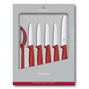 Noże kuchenne - Victorinox Swiss Classic veget knife-Set 6pc red V-6.71 11.6G - miniaturka - grafika 1