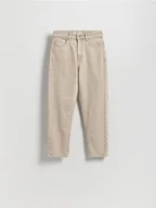 Spodnie damskie - Reserved - Jeansy mom fit - kremowy - miniaturka - grafika 1