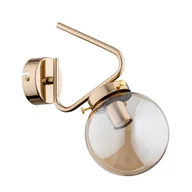 Lampy ścienne - Kinkiet ścienny Barsum złoto-bursztynowy 1xE14x10W styl nowoczesny wym: 29 x 15 x 32 cm szkło IP20 Alfa - miniaturka - grafika 1