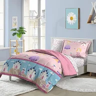 Pościel dla dzieci - dream FACTORY Kids 5-Piece Complete Bed Set Easy-Wash Super Soft Microfiber Comforter Bedding, Twin, Pink Little Princess - miniaturka - grafika 1