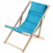 Leżaki ogrodowe - Leżak plażowy z poduszką Troia, niebieski - miniaturka - grafika 1