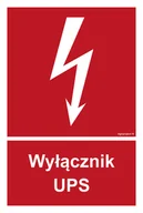 Systemy ekspozycyjne i znaki informacyjne - BC048 WYŁĄCZNIK UPS, PN - PŁYTA PCV 1MM; (500X740MM) - miniaturka - grafika 1