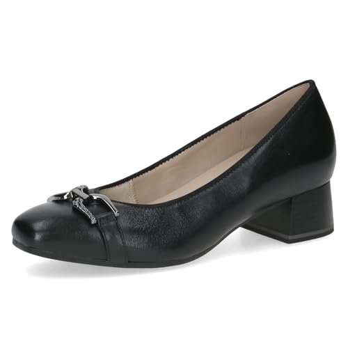Caprice Damskie czółenka 9-22304-45, czarne nappa, 36 EU szerokie, Czarna papka, 36 EU szeroki