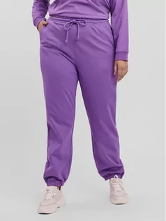 Spodnie sportowe damskie - Vero Moda Curve Spodnie dresowe Octavia 10256759 Fioletowy Regular Fit - grafika 1