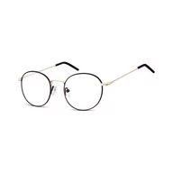 Okulary korekcyjne, oprawki, szkła - Lenonki okrągłe Okulary oprawki optyczne 938F czarne + złote - miniaturka - grafika 1