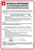 Instrukcje stanowiskowe BHP - DB018 INSTRUKCJA POSTĘPOWANIA NA WYPADEK ZAGROŻENIA CHEMICZNEGO, FN - FOLIA SAMOPRZYLEPNA; (245X350MM) - miniaturka - grafika 1