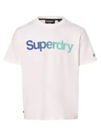 Koszulki męskie - Superdry T-shirt męski Mężczyźni Bawełna biały nadruk, M - miniaturka - grafika 1