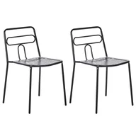 Fotele i krzesła ogrodowe - BELIANI Zestaw 2 krzeseł ogrodowych AGEROLA Metal Czarny - miniaturka - grafika 1