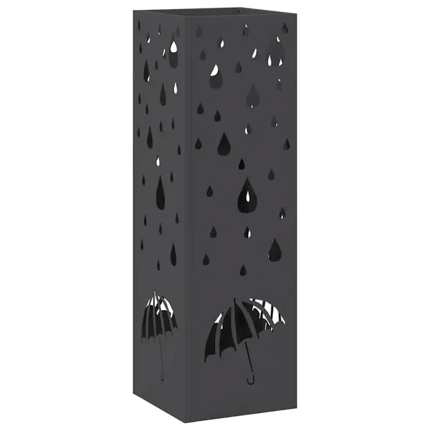 Stojak na parasol Czarny 15.5 x 15.5 x 49 cm Metal