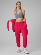 Spodnie sportowe damskie - 4F Spodnie dresowe joggery damskie - czerwone XXL - miniaturka - grafika 1