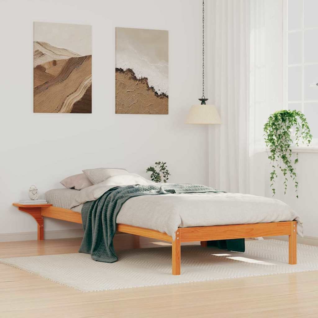 vidaXL vidaXL Łóżko z bocznymi stolikami Woskowy Brąz 90 x 210 cm