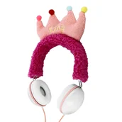 Słuchawki - GJBY Jack 3,5 Mm Z Koroną I Różowym Pluszowym Futerkiem - miniaturka - grafika 1
