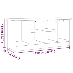Ławka ze schowkiem na buty ALTA, biała, 100x35x45 cm, sosna Lumarko! - Ławki do przedpokoju - miniaturka - grafika 8