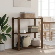 Szafy i regały magazynowe - The Living Store Regał z 3 półkami - brązowy - 80x38x90 cm - lite drewno sosnowe - Regał - miniaturka - grafika 1