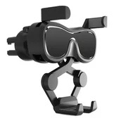 Uchwyty samochodowe do telefonów - Grawitacyjny uchwyt samochodowy do smartfona na kratkę nawiewu z odświeżaczem czarny - miniaturka - grafika 1