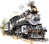 Pasmanteria - Naprasowanka Pociąg podróż Vintage Retro 6 - miniaturka - grafika 1