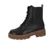 Kozaki damskie - TOM TAILOR Damskie 6390110006 modne kozaki, Czarny Dksand, 37 EU - miniaturka - grafika 1