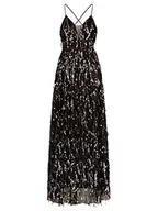 Sukienki - ApartFashion Sukienka damska, luźna sukienka wieczorowa, czarna, srebrna, normalna, czarny srebrny, L - miniaturka - grafika 1
