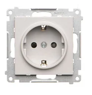 Gniazdka elektryczne - Kontakt Simon Gniazdo Schuko z przesłonami Simon 55 - jasnoszary mat - miniaturka - grafika 1