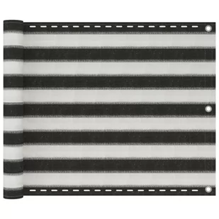 vidaXL Parawan balkonowy z HDPE, 75x300 cm, antracytowo-biały vidaXL - Parawany - miniaturka - grafika 1
