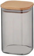 Pojemniki kuchenne - Kela Nea pojemnik do przechowywania 1,1 l szkło szare/drewno 10777 - miniaturka - grafika 1