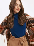 Swetry damskie - Golfy damskie granatowy - SGO0279GR golf krótki rękaw - TOP SECRET - Odzieżowy sklep internetowy TOP SECRET - miniaturka - grafika 1