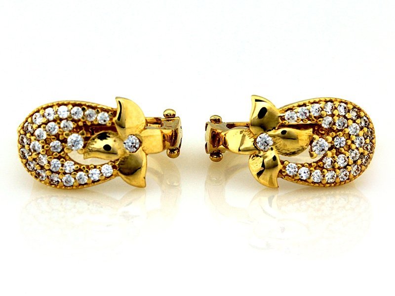 Kolczyki złote 585 z kwiatkiem uniwersalne 2.86g