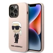 Etui i futerały do telefonów - Karl Lagerfeld Etui KLHMP14XSNIKBCP do iPhone 14 Pro Max 6,7" hardcase Silicone Ikonik Magsafe różowy/pink - miniaturka - grafika 1