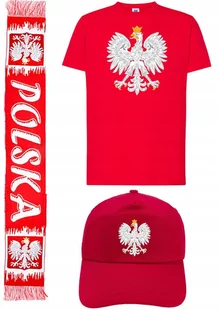 ZESTAW DLA KIBICA POLSKI KOSZULKA +SZALIK + CZAPKA GODŁO FLAGA - Koszulki sportowe męskie ZESTAW DLA KIBICA POLSKI KOSZULKA +SZALIK + CZAPKA GODŁO FLAGA - Koszulki sportowe męskie - miniaturka - grafika 1