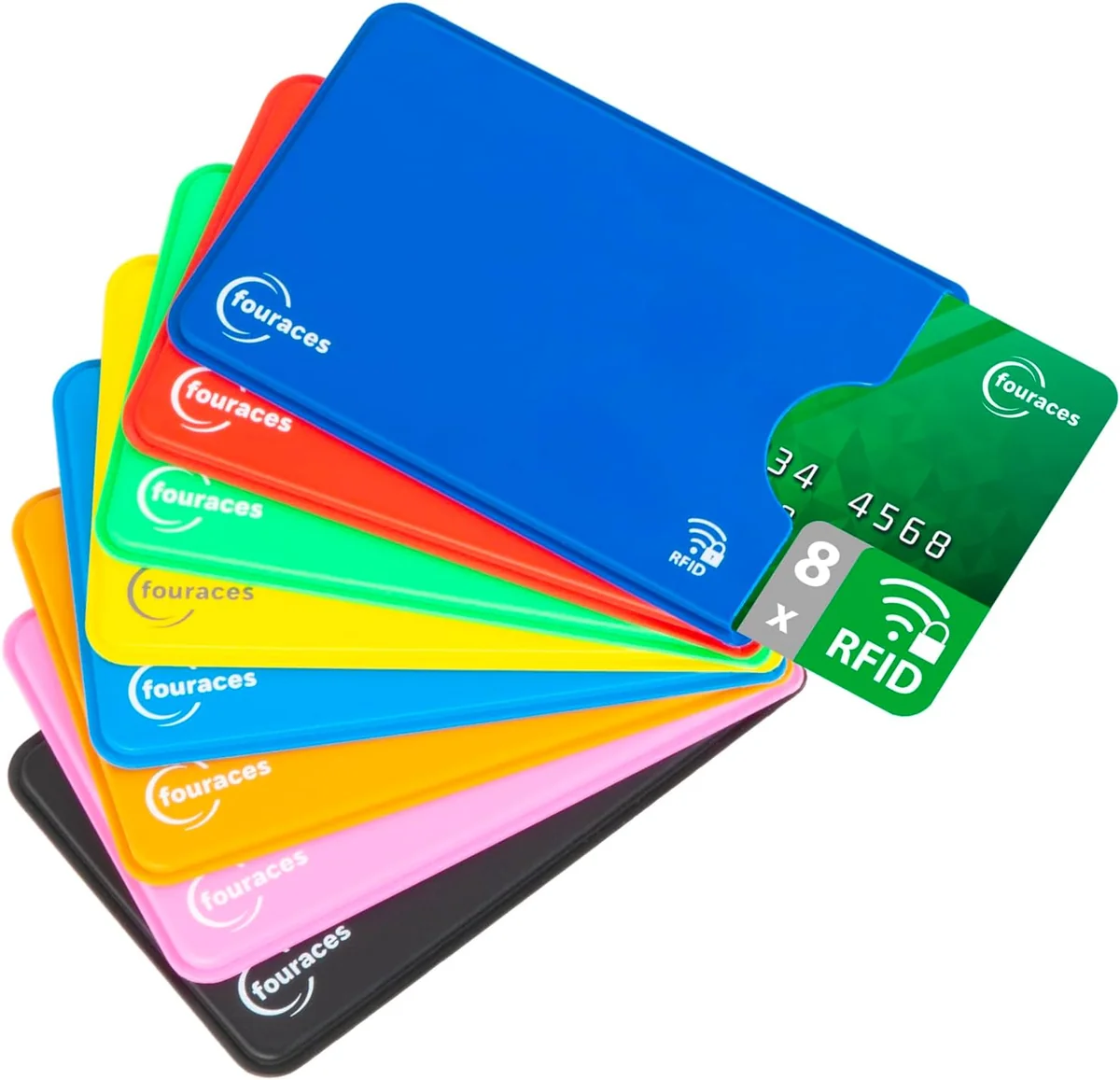 Etui na karty kredytowe RFID 8 szt. kolorowe minimalistyczne