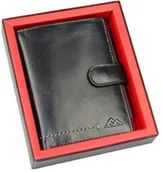 Portfele - Portfel Męski Skórzany EL FORREST Duży Pionowy Z Zapięciem Dwa Skrzydełka 852 301 RFID GRANATOWY Z SZARĄ NITKĄ 13 x 9.5 x 3 [cm] - miniaturka - grafika 1