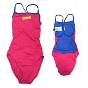 Stroje kąpielowe dla dziewczynek - Strój Kąpielowy Jednoczęściowy Dziewczęcy Arena Solid Lightech Różowy D 140 - miniaturka - grafika 1