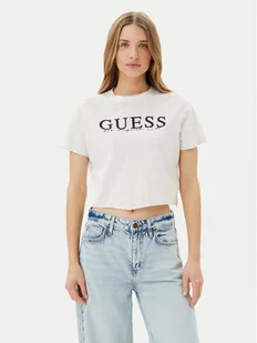 Guess T-Shirt V5GI19 I3Z14 Écru Regular Fit - Koszulki i topy damskie - miniaturka - grafika 1