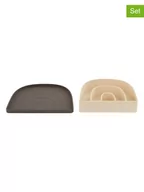 Sztućce dla dzieci - OYOY mini 2-częściowy zestaw naczyń "Rainbow" w kolorze brązowo-jasnożółtym - miniaturka - grafika 1