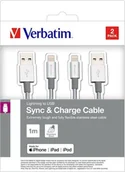 Kable USB - Kabel USB Verbatim USB-A - 1 m Srebrny 48872 - miniaturka - grafika 1