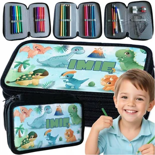 PIÓRNIK TRZYKOMOROWY Z WYPOSAŻENIEM DO SZKOŁY DINOZAURY PREZENT DLA DZIECKA - Piórniki PIÓRNIK TRZYKOMOROWY Z WYPOSAŻENIEM DO SZKOŁY DINOZAURY PREZENT DLA DZIECKA - Piórniki - miniaturka - grafika 1