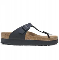 Sandały damskie - Birkenstock Papillio Gizeh Platform Vegan 1027367 Czarne 41 - miniaturka - grafika 1