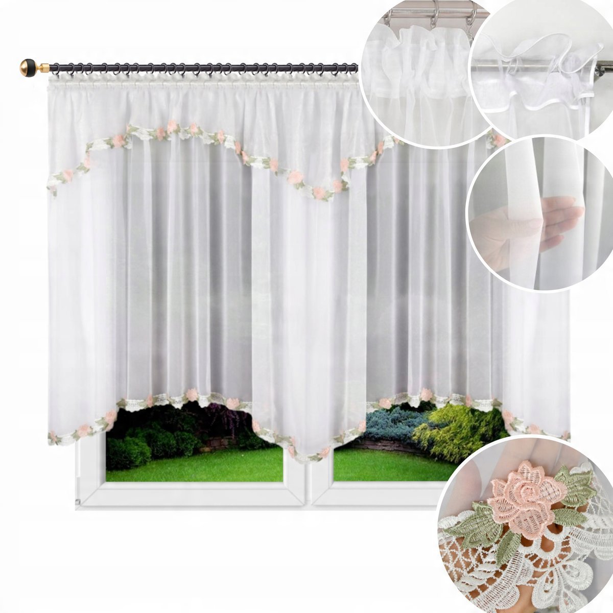 FIRANA GOTOWA 400x155 FIRANKA FALISTA ŁUKI Z GIPIURĄ KOLOROWĄ 13cm