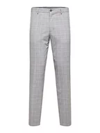 Spodenki męskie - SELECTED HOMME męskie spodnie w kratkę, Light Grey Melange/Checks:Grey, 98 - miniaturka - grafika 1