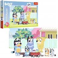 Puzzle - 2 x PUZZLE 100 WESOŁY ŚWIAT BLUEY I BINGO RODZINA PIESKI PSY UKŁADANKA 5+ T - miniaturka - grafika 1